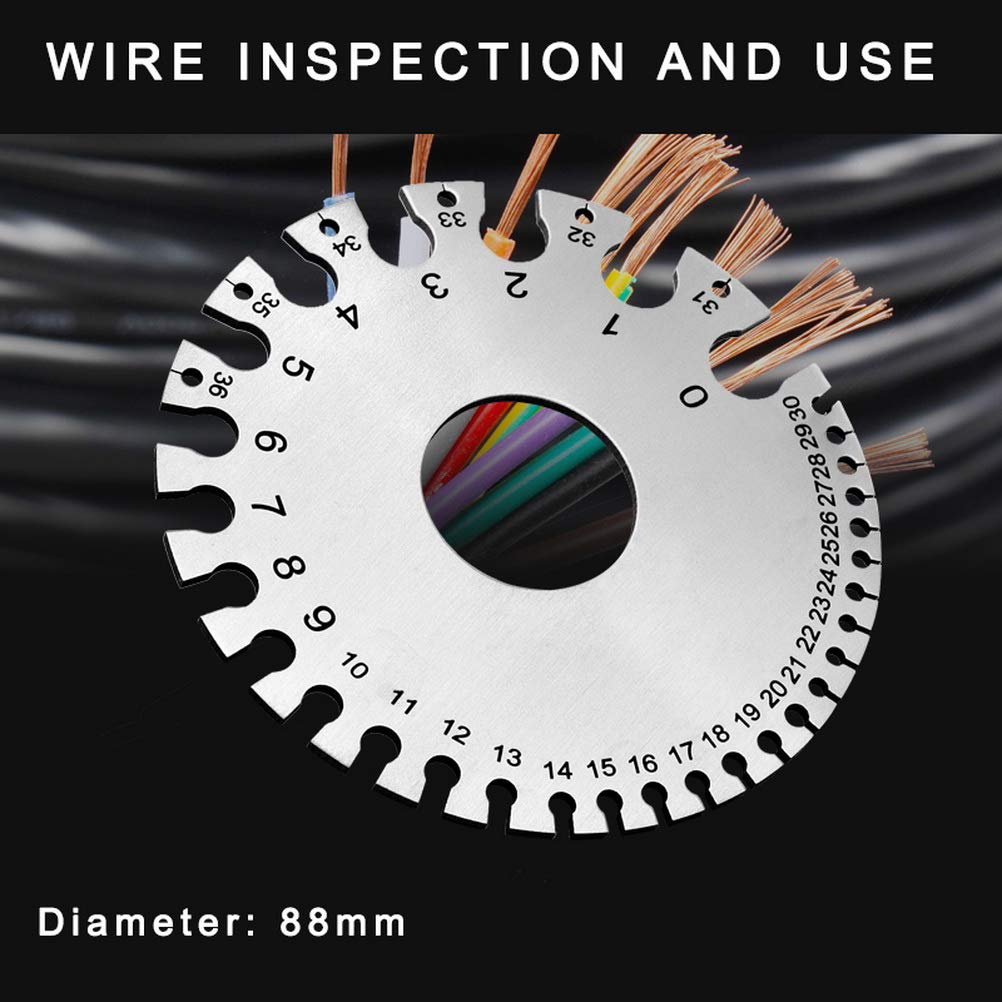 2 Pcs Stainless Steel Thickness Gauges Wire Gauge Measuring Tool, Metal Sheets Welding Tool Round Wire Cable Sheet Thickness Gage and Wire Thickness Gauge