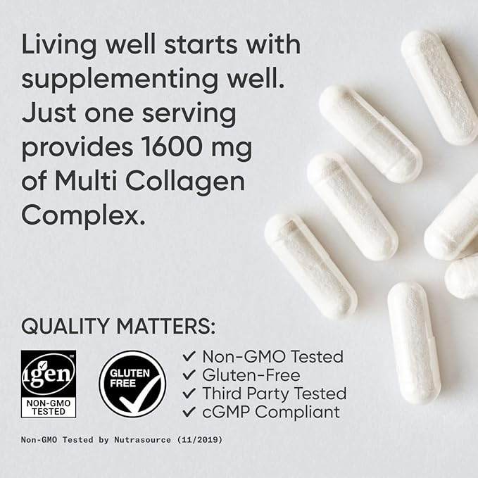 Sports Research Vegan Biotin 10,000mcg with Coconut Oil, Multi Collagen Pills (Type I, II, III, V, X) Hydrolyzed Collagen Peptides with Hyaluronic Acid + Vitamin C & Phytoceramides 350mg per Softgel