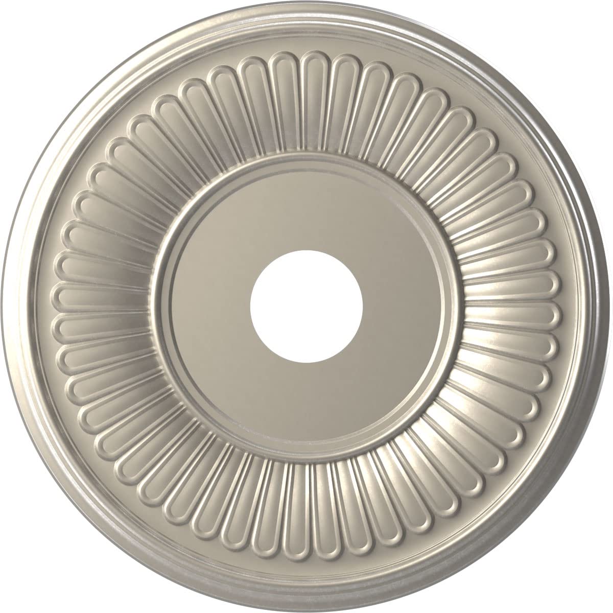 Ekena Millwork Cmp19Bebal Berkshire Thermoformed Pvc Ceiling Medallion (Fits Canopies Up To 8 3/8), 19Od X 3 1/2Id X 1P, Bright