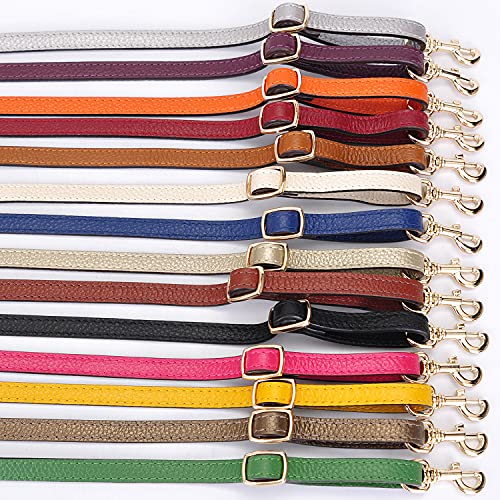 VanEnjoy Adjustable Genuine Leather Crossbody Straps Replacement - Width 1/2“, Length 25”-51”