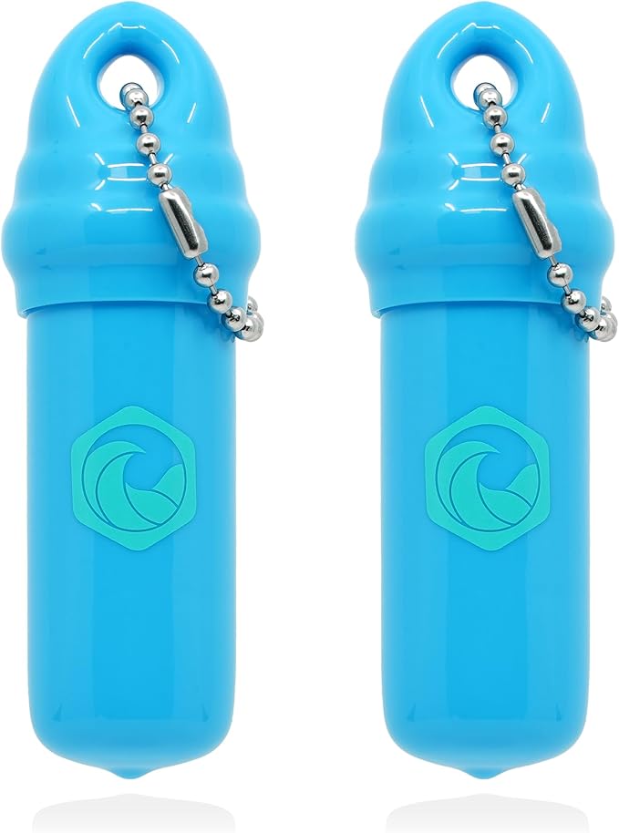 Floating Keychain (2 pack) with Waterproof Safety Container Boat Key Float - Pontoon, Fishing Accessories key holder