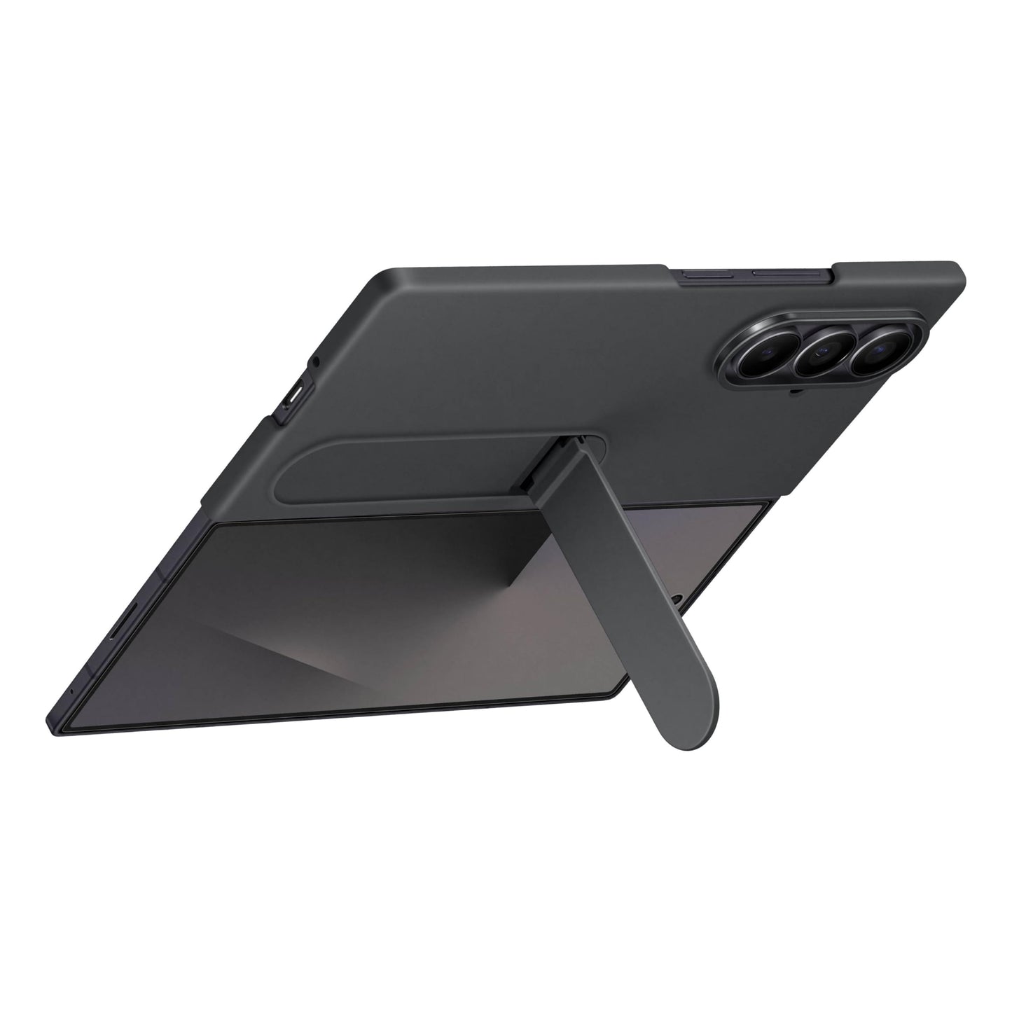 Samsung Galaxy Z Fold7 Silicone Phone Case, Protective Cover With Stand, Secure Grip, Soft, Comfortable Design, Us Version, Blac