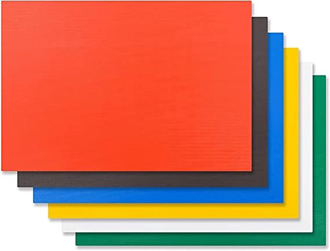 TrueCraftware- Set of 6 Cutting Boards for Kitchen 20" X 15" X 1/2” Assorted Colors- Color Coded Durable Kitchen Cutting Board Chopping Board Non Slip Cutting Mat for Meat Vegetables Dishwasher Safe