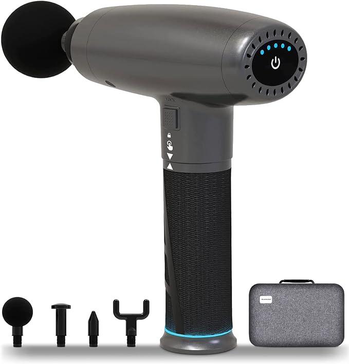 Massage Gun, Muscle Therapy Gun Handheld Deep Tissue Massager Gun with 5 Adjustable Speeds Back Massager for Athletes Reli...