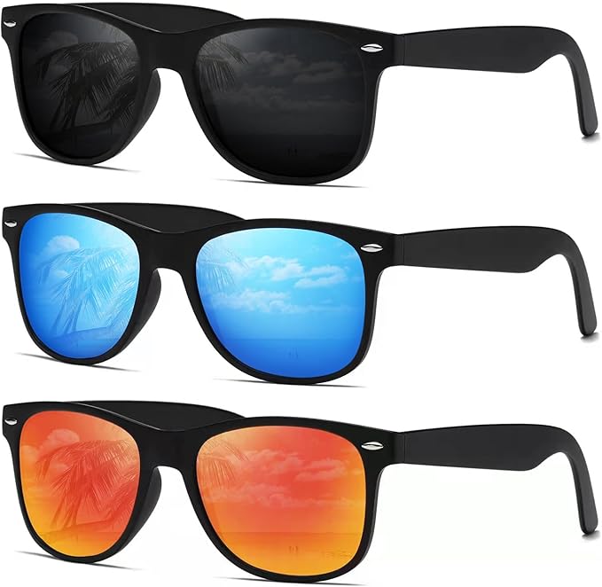 DEMIKOS Sunglasses Men Polarized Sunglasses for Mens Womens Retro Mirror Lens for Driving Fishing UV Protection