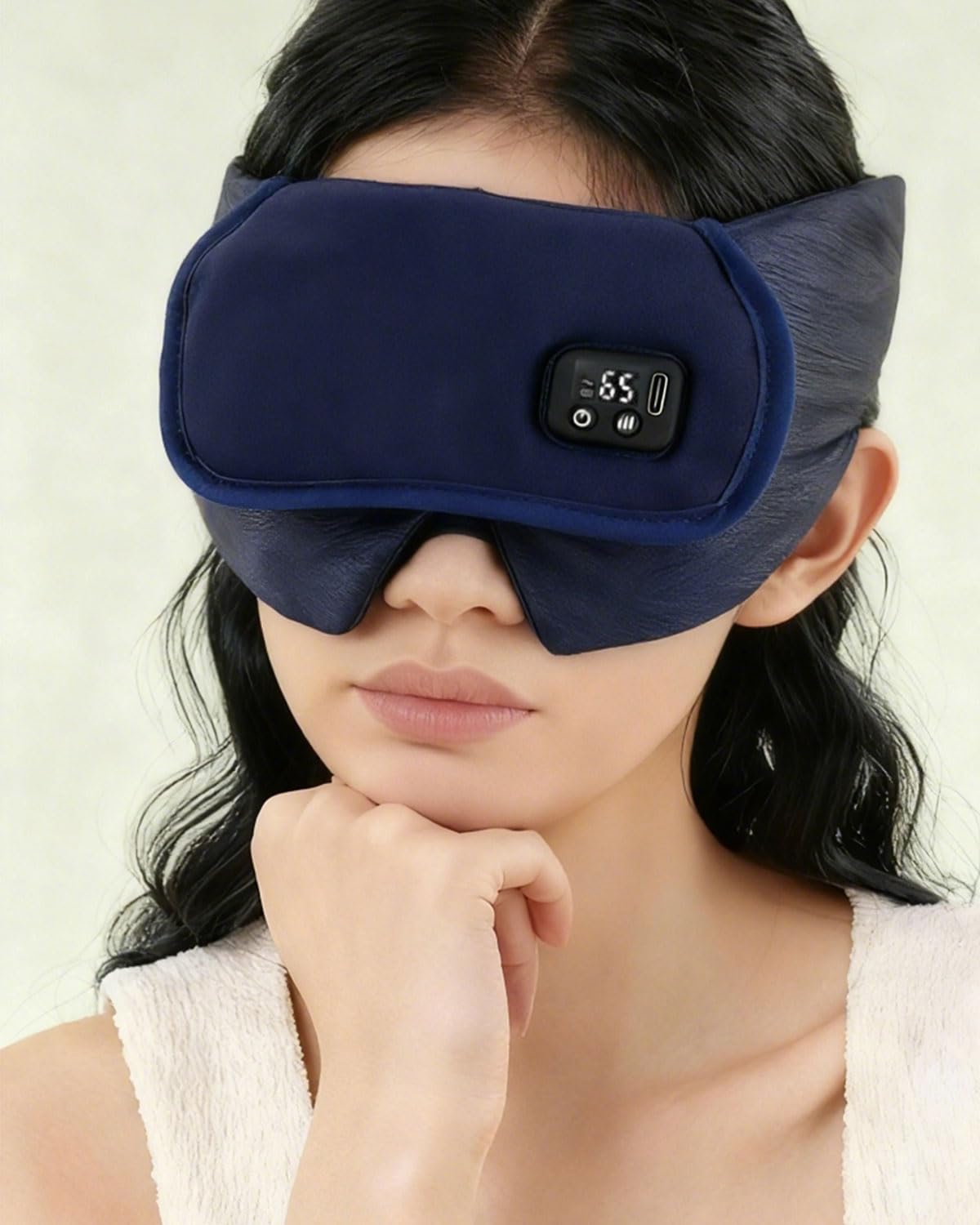COMOIL 2500mAh Silk Cordless Heated Eye Mask, Quiet Velcro & Magnetic Detach,35-65℃ Stepless Precision Warm Eye Compress for Dry Eyes, 6 Timers,Washable Heating pad for Eye Care & Improved Sleep
