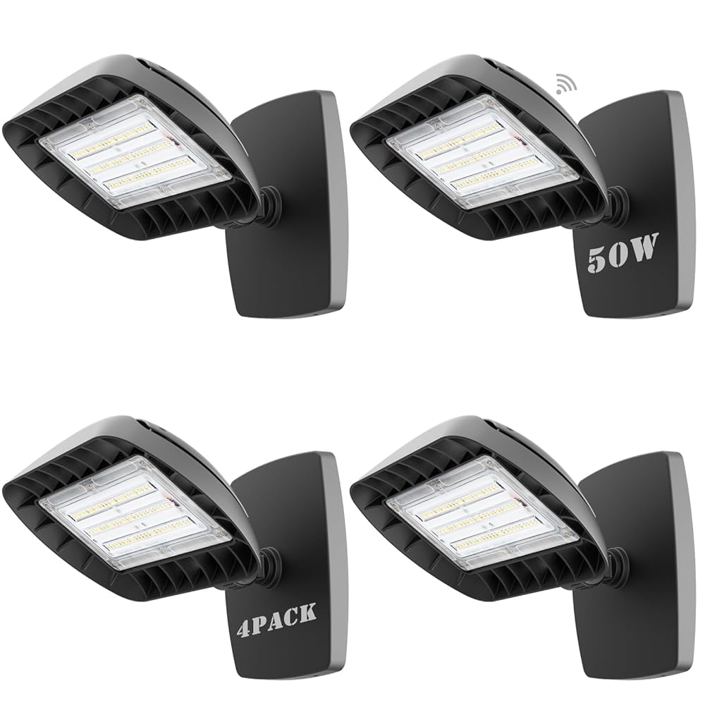 Lightdot LED Flood Lights 50W 4Pack, IP65 Waterproof, 7500LM, 5000K Daylight, Brown, Model LFL-06M-14