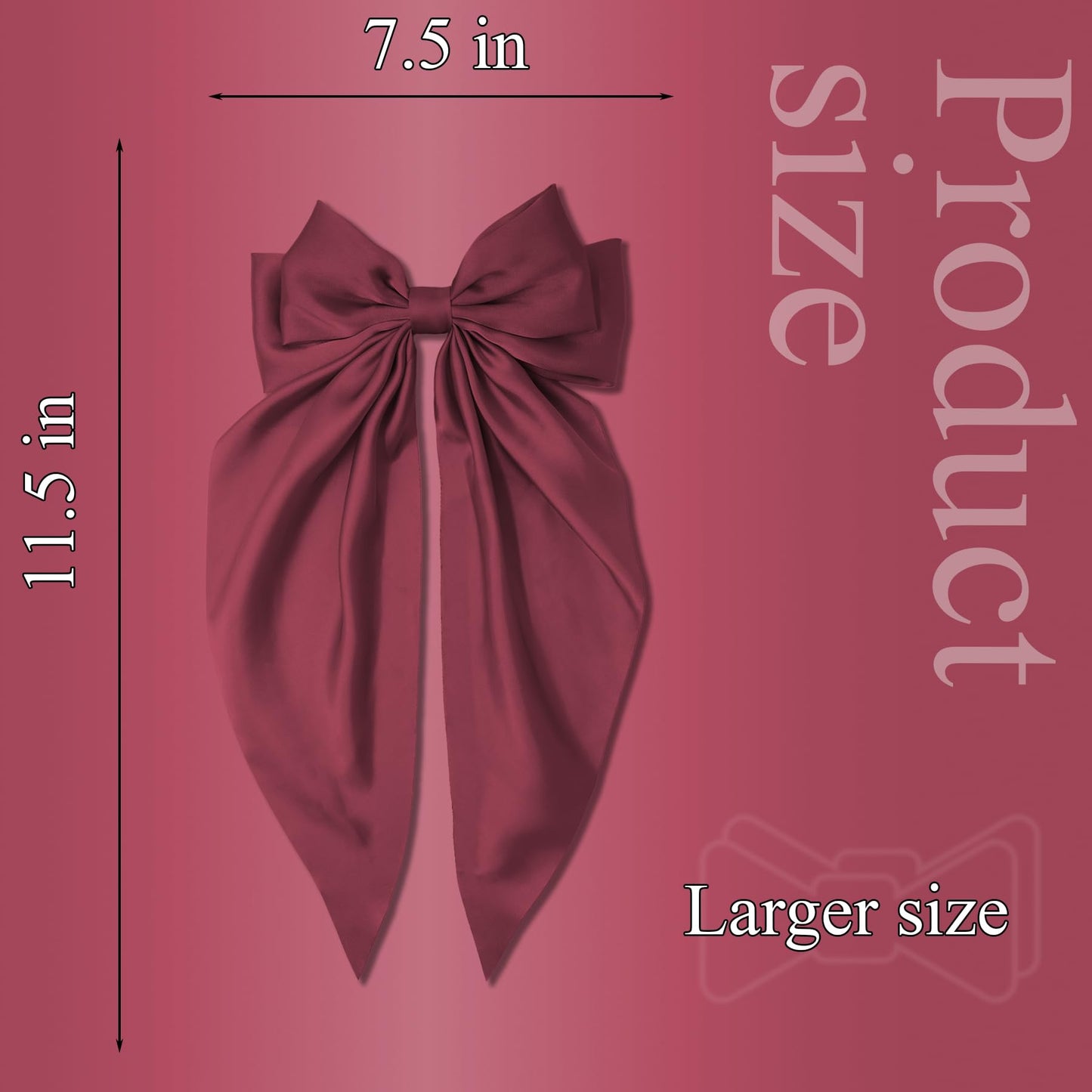 Hair Bows for Women Soft Satin Hair Bow for Hair Ponytail Holder Hair Ribbons Bows Hair Clips Coquette Hair Accessories Gifts (D