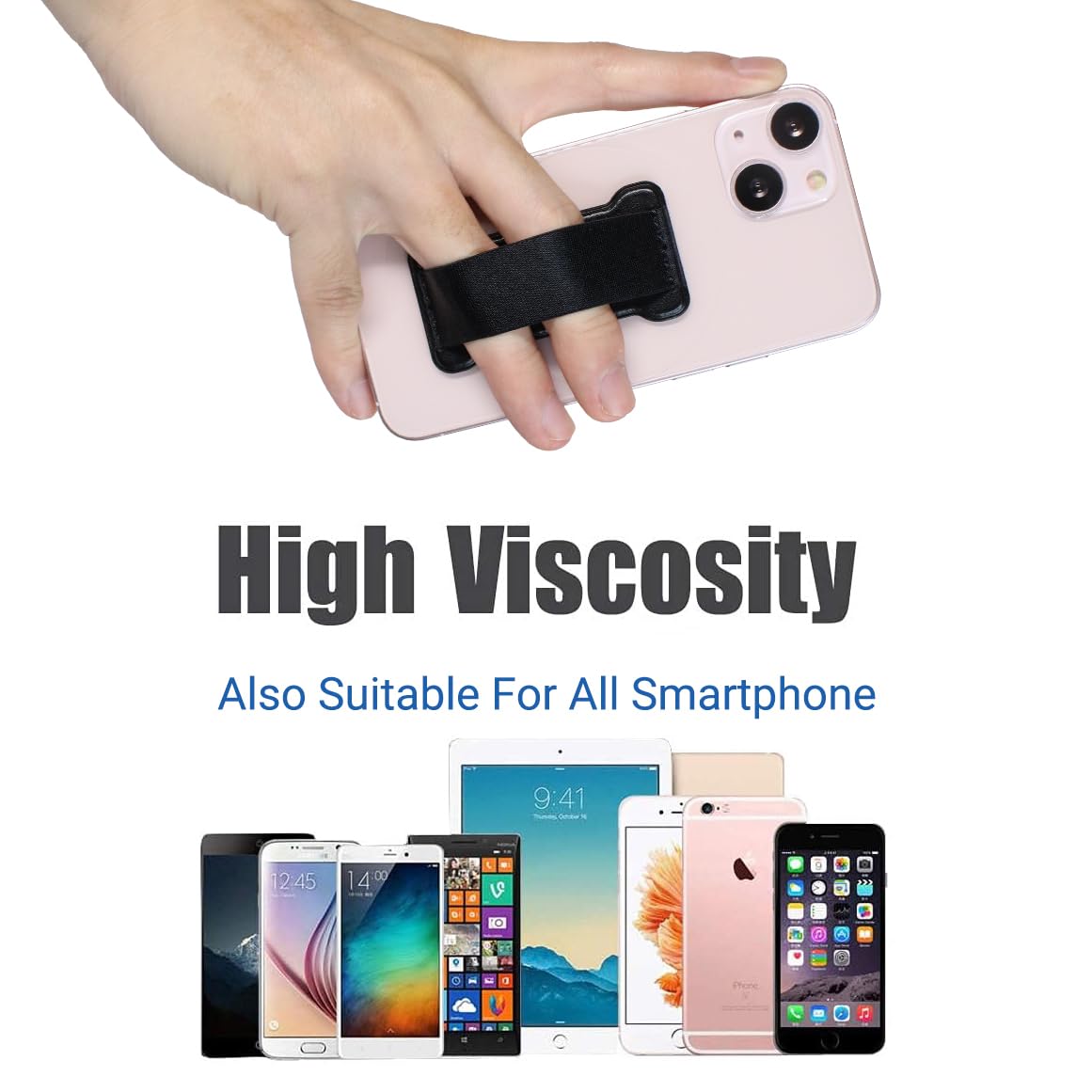 Wuoji Phone Grip Holder For Hand, Universal Finger Strap Phone Holder, Finger Selfie Grip Compatible With Most Smartphones (Gree