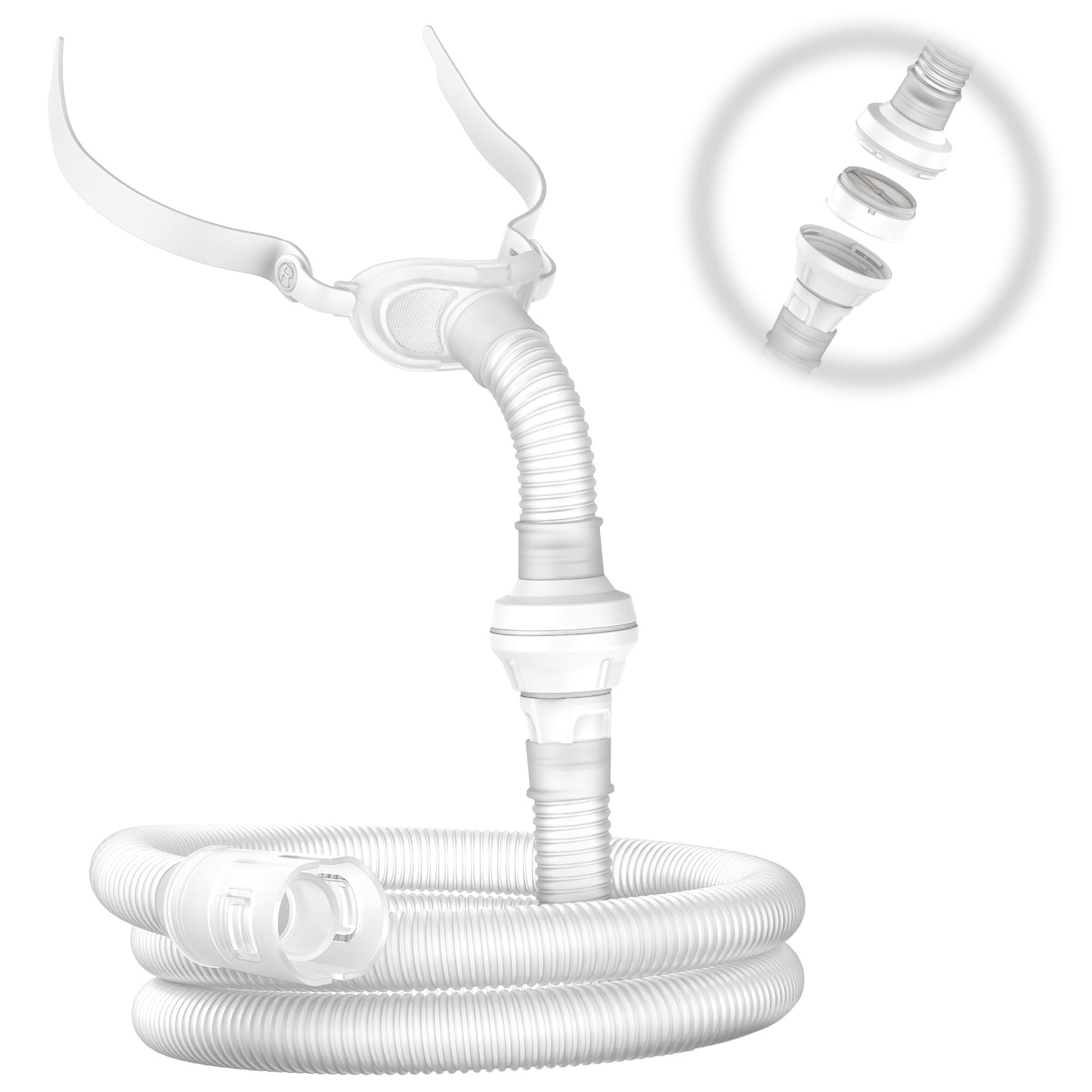 Replacement Frame Hose Set Compatible with P10 Nasal Cushion to Airmini, CPAP Connector Tubing for Airmini Included, MEDICOLOR Supplies
