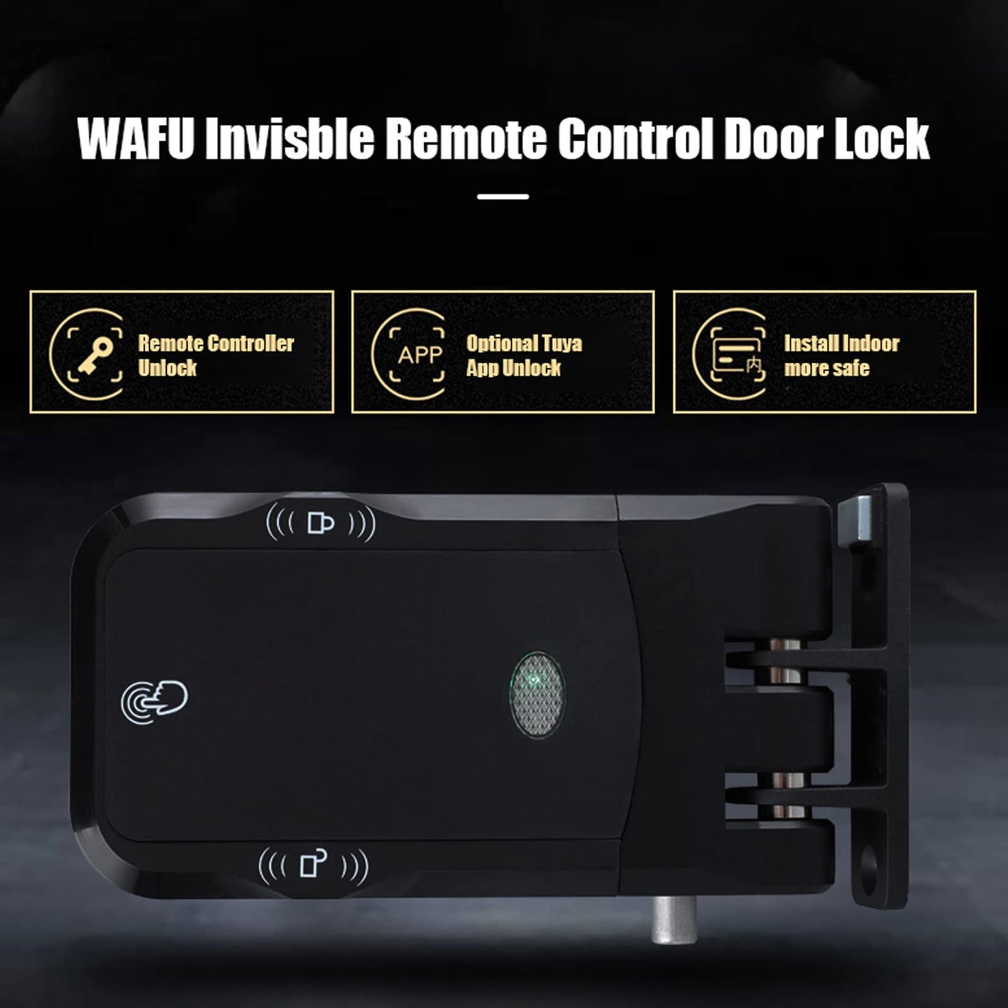 Sonew Keyless Entry Door Lock, Invisible Keyless Electronic Lock, Security Smart Locks, Indoor Touch Unlock Keyless Remote Control Lock, for Home Apartment Office