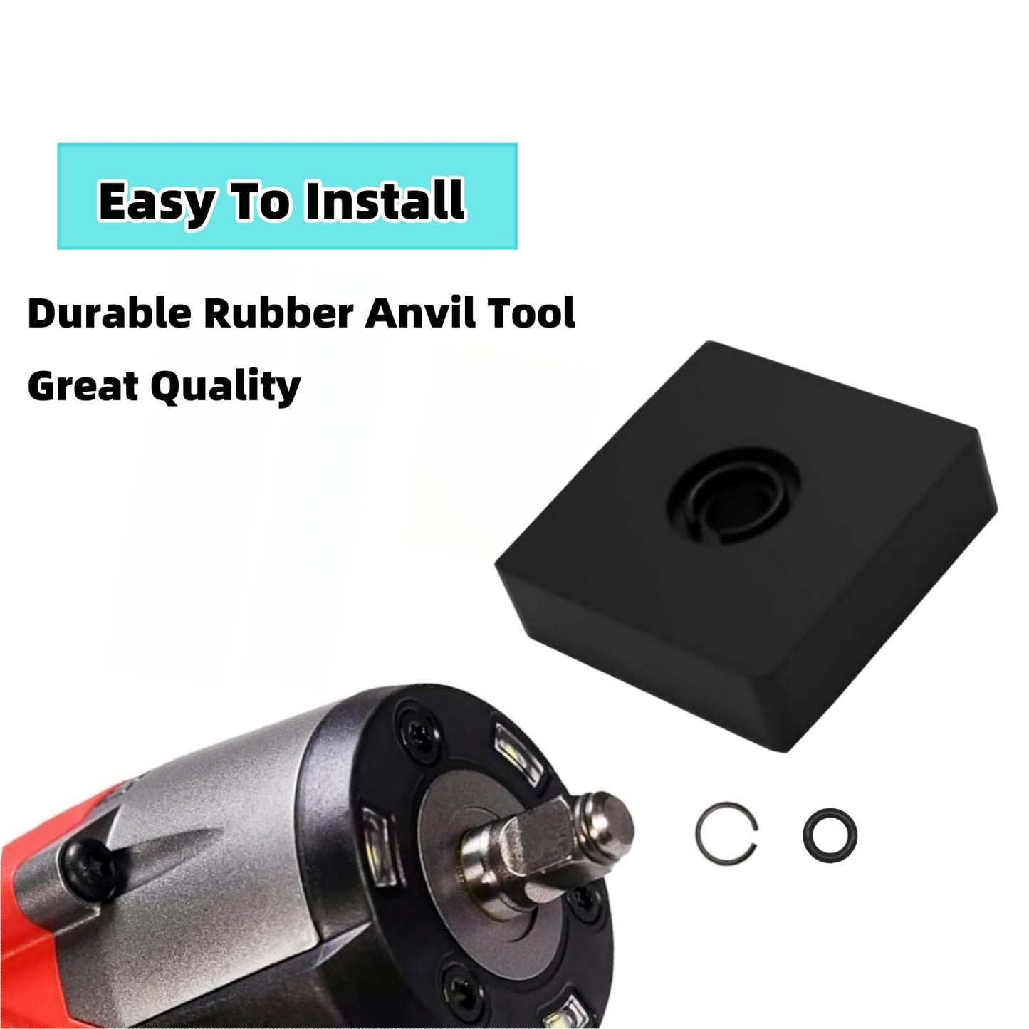 TALSWIF (6+6 Sets) 1/2” and 3/8" Impact Retaining Ring Clip Friction Ring with O-Ring for Mmiwauukiiii Electric/Pneumatic Type Impact Wrench, Retainer Ring Anvil Install Tool Included