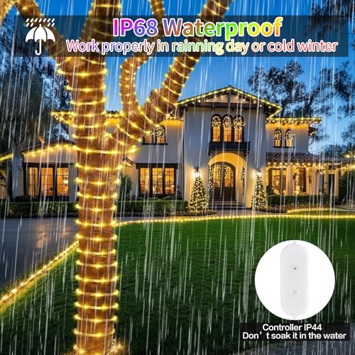 Hozplex 99ft Rope Lights for Outside, 300 LED String Light Outdoor Waterproof Plug in with Remote & APP Control, 16 Millio...
