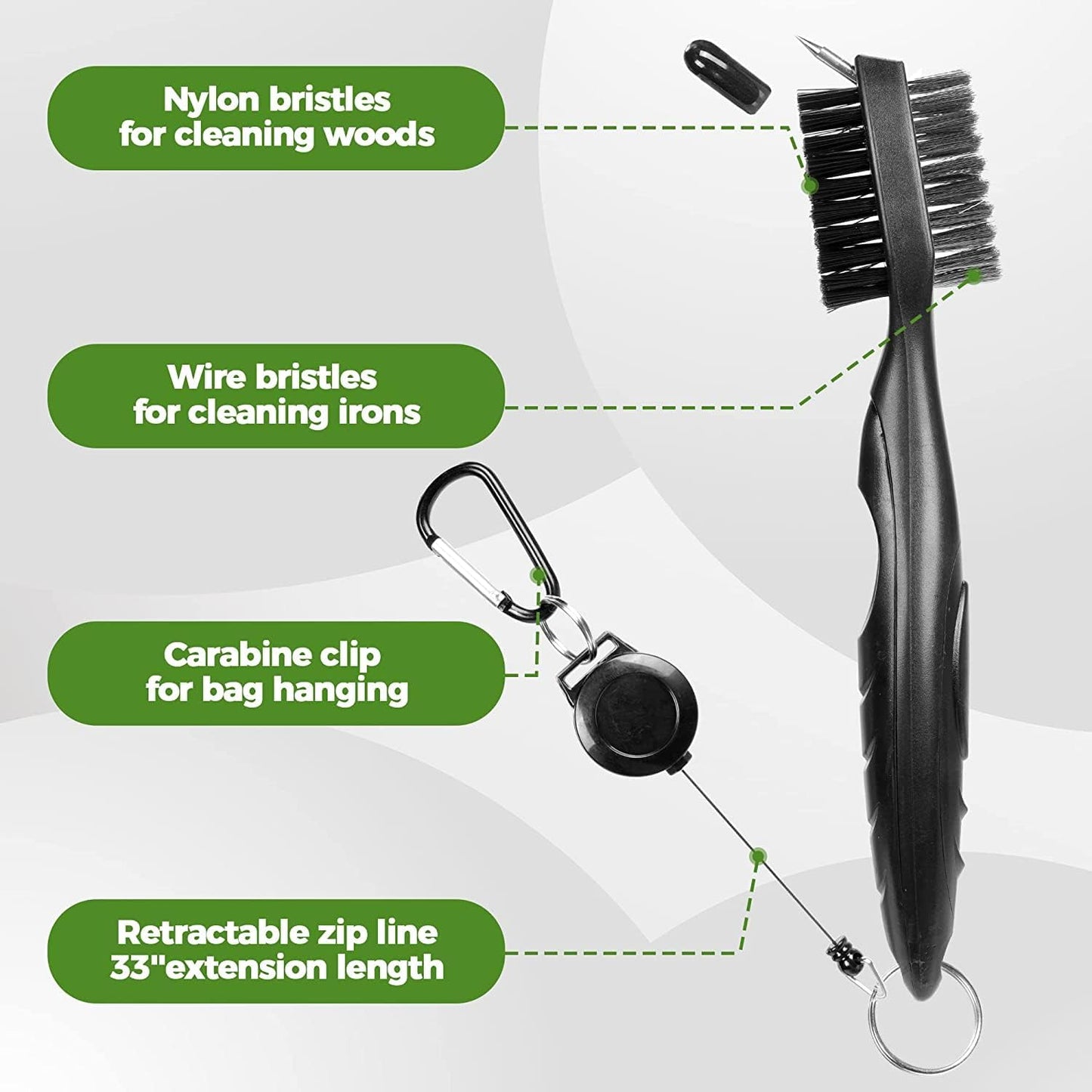 ATTRACTIVE Golf Towels, Microfiber Waffle Pattern Towels - Golf Club Brush with Cleaning (2 Purple Towel+Black Brush)