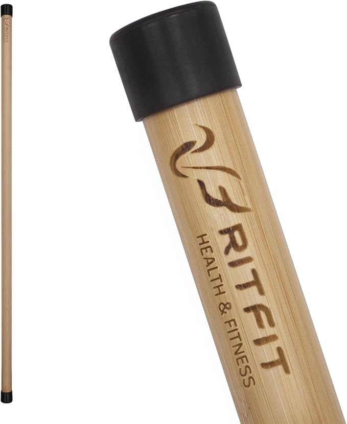 RitFit 5ft Natural Bamboo Yoga Stick, Exercise Stick, Stretching Stick, Versatile Tool for Yoga Practice, Stretching, Flex...
