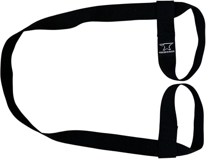Forged In Peace Men’s Yoga Strap – Adjustable Mat Carrier & Stretching Strap for Yoga, Pilates, and Fitness, Black