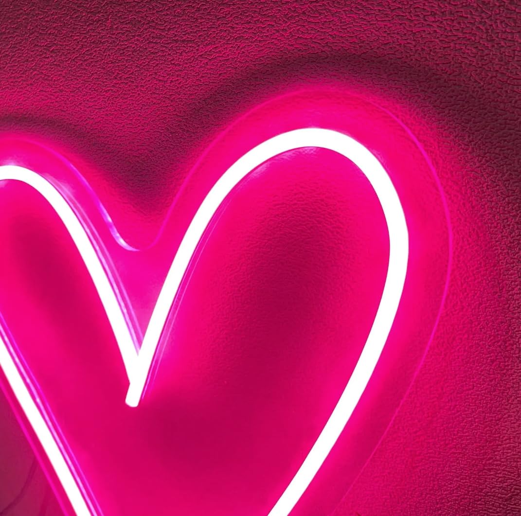 Ulalaza Neon Light Sign LED XOXO Decorative Marquee Sign 27*32CM Acrylic Heart Model NE00010