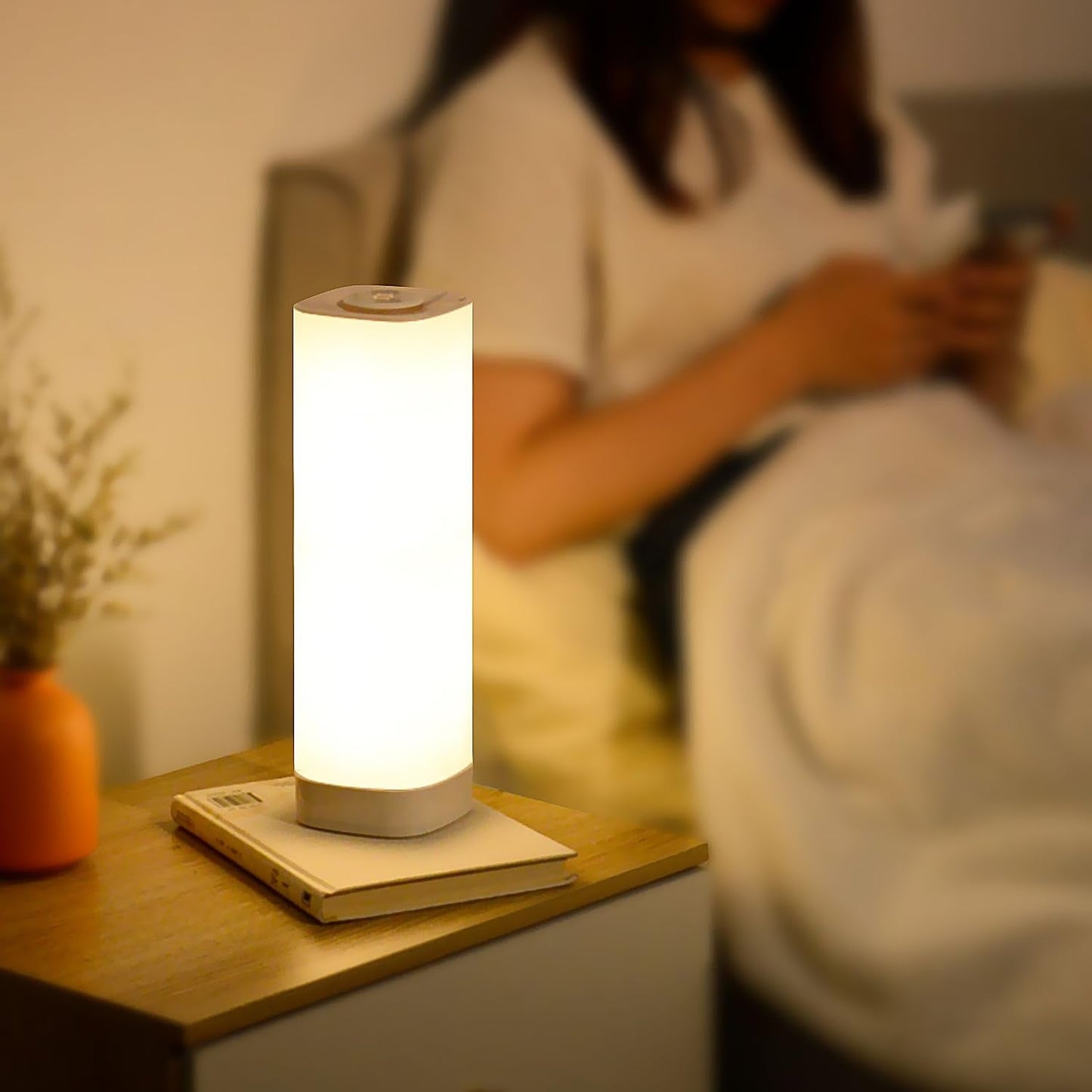 Semlos Led Table Lamp - Touch Control, Remote, 3 Colors, 10 Dimmable Brightness, Square 30Cm, White, Model 004-20168-W-1