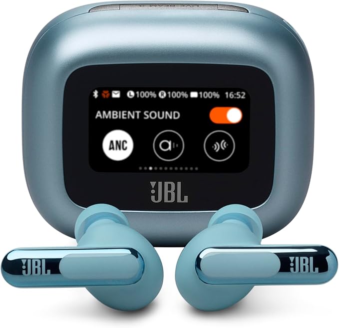 JBL Live Beam 3 - True Wireless Noise-Cancelling Stick-Closed Earbuds, 48Hrs Total Playback, Wireless Charging, 6 Mics for...