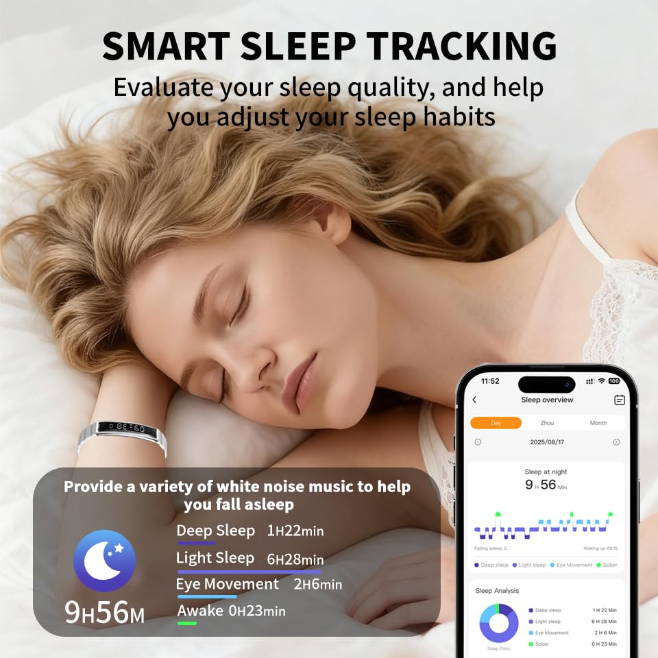 DASEXAUAH Smart Bracelet for Women Men, Fitness Tracker Smart Wristband, Waterproof Health Band with 24/7 Heart Rate Sleep...