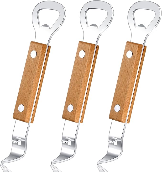 Can Punch Bottle Opener, Manual Stainless Steel Can Opener 3 Pack