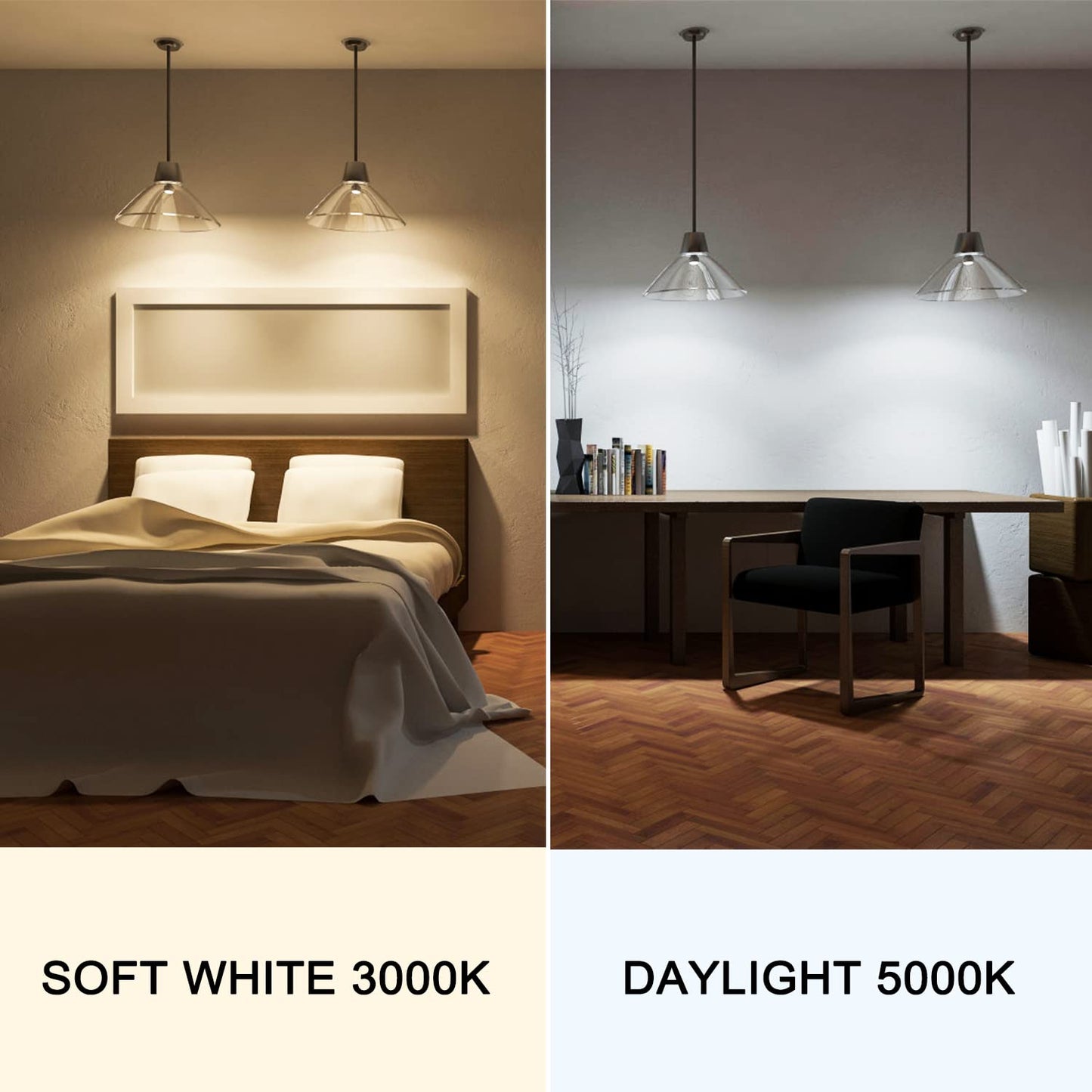 Ledera 150W Led Bulb, 23W Energy Saving, 2500 Lumens, 5000K Cool White, E26 Base, 4 Pack, Non-Dimmable
