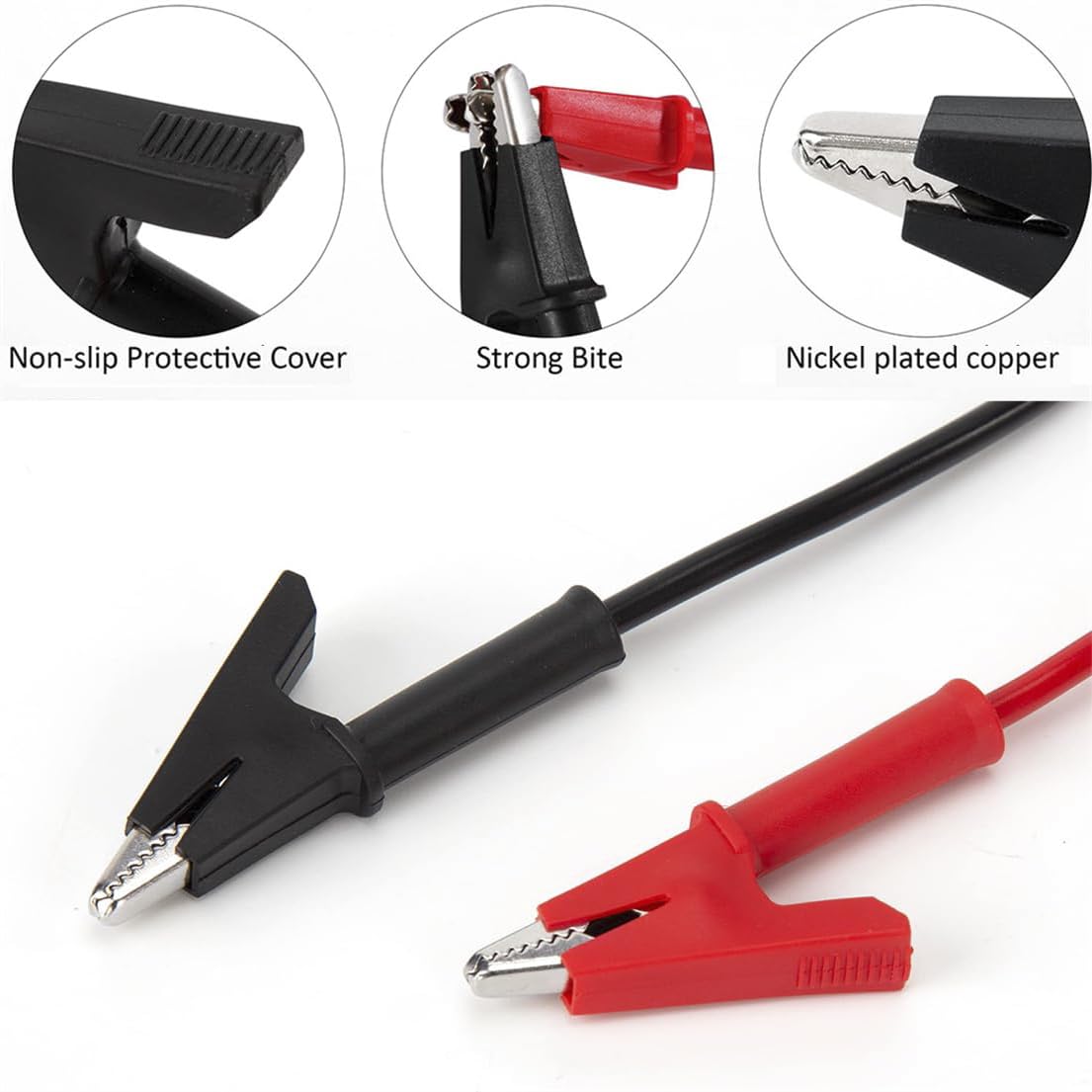 Multimeter Alligator clips Test Leads,3Ft 600V/1000V 14 AWG Heavy Duty Banana Plug to Alligator Clips for Multimeter test leads for for Fluke/AstroAI/INNOVA/Klein meter tester, Electrical Testing 2PCS