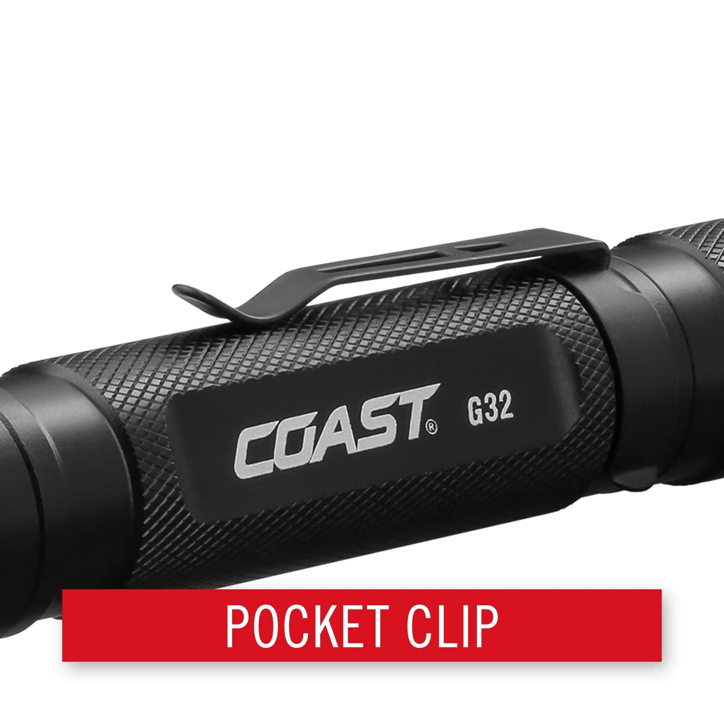 Coast G32 Flashlight - 465 Lumens, Pure Beam, Twist Focus, Aluminum, 10.4X4.5X1.25, Black, Model 20484