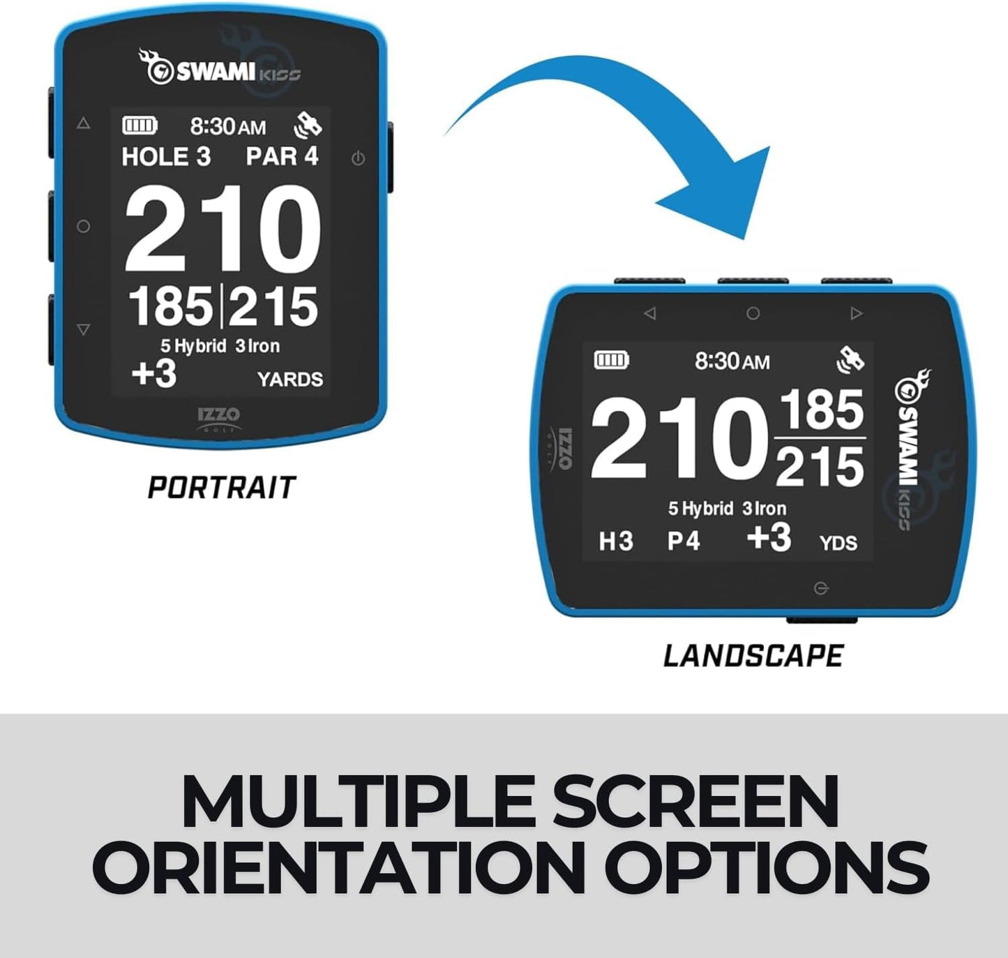 Swami KISS 2.0 Handheld Golf GPS Ragnefinder with Integrated Magnets - Blue