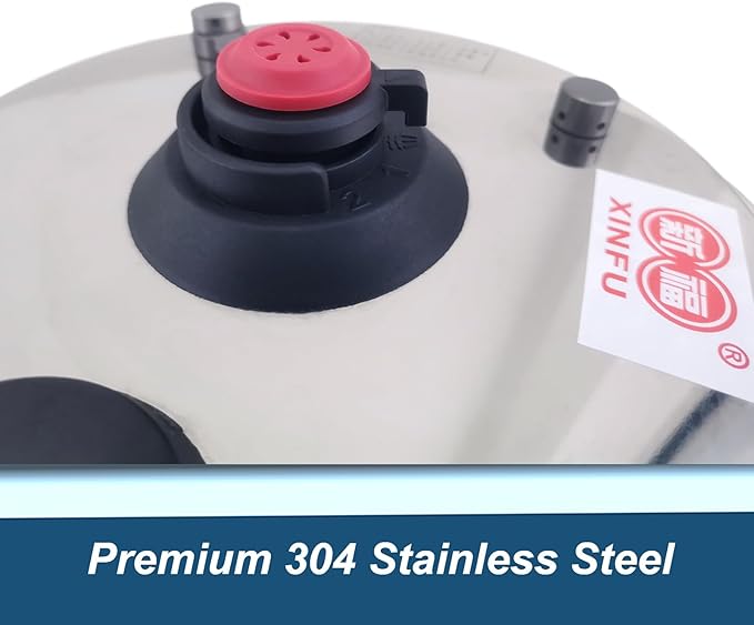 XINFU Heavy Duty 304 Stainless Steel Pressure Cooker 8.5 Quart, Serves 6-8, Standard and Fast Modes, Multi-Safety, Even-Heat Patented Base, Compatible with Gas, Electric, Ceramic and Induction Stoves