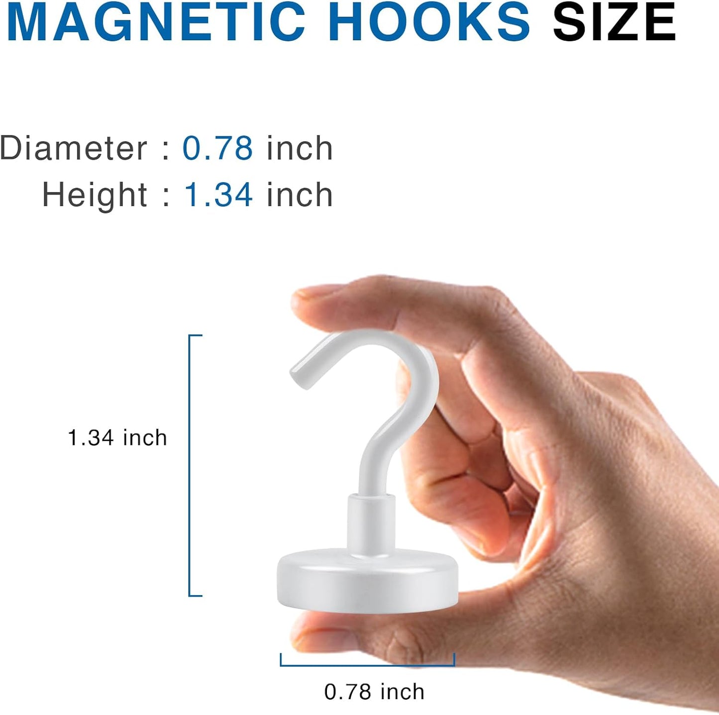 LOVIMAG Cruise Essentials, 50Lbs White Magnet Hooks for Cruise Cabin, Strong Magnetic Hooks for Hanging, Refrigerator, Celling,Grill, Kitchen, Classroom- 4 Pack