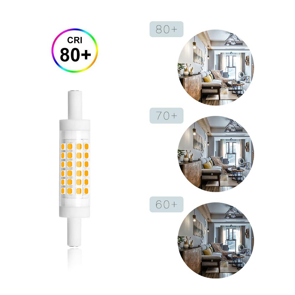 Bonlux Dimmable 78Mm R7S Led Light Bulb - Double Ended J78 T3 R7S Led Floodlight - 5W (45W Halogen Bulb Equivalent) Warm White 3000K For Floor Lamp  Workshop Lighting (2-Pack)