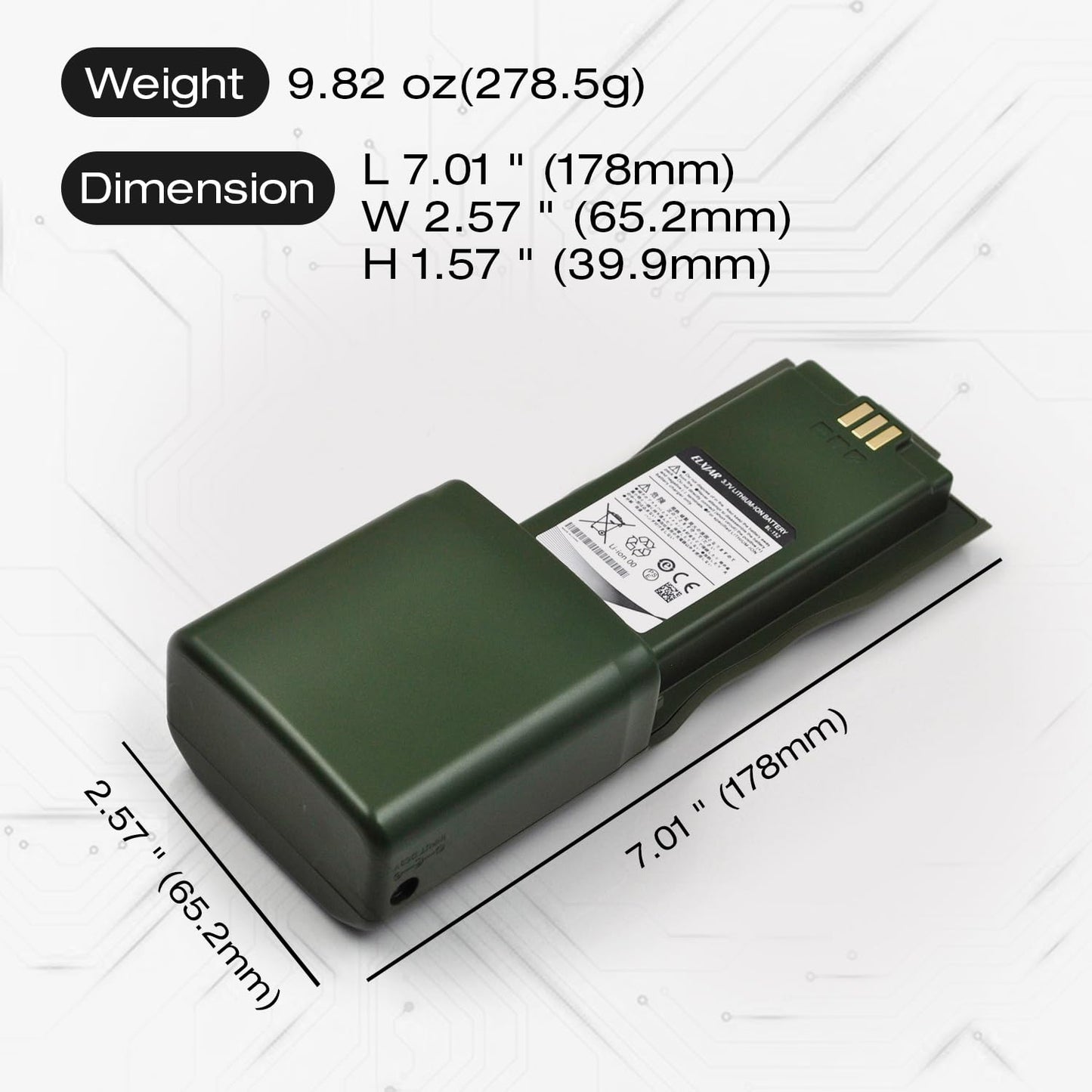 Rowshep (2-Pack) 3.7V 12000Mah Bl-152 Li-Ion Battery Replacement For Baofeng Ar-152 Walkie Talkie With Usb Charger Cable Green