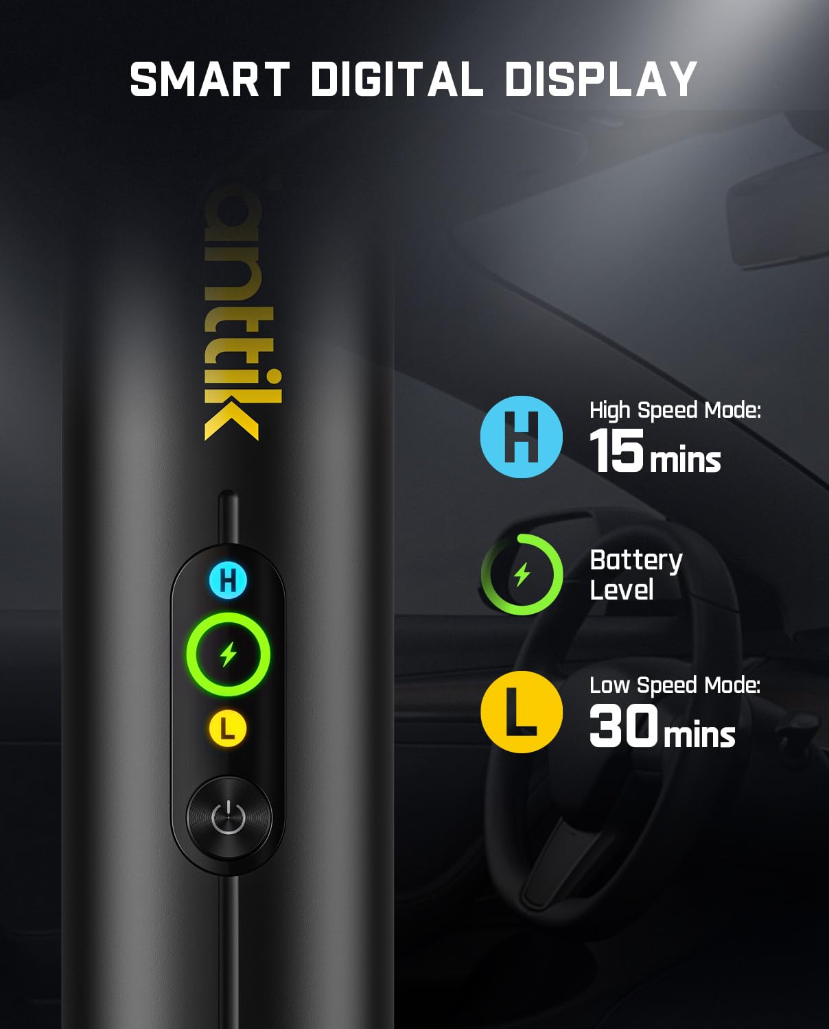 Fanttik Slim V10 Apex Cordless Car Vacuum, 4-In-1 Portable Mini Handheld Vacuum, 19000Pa Suction Power, Upgraded Smart Digital D