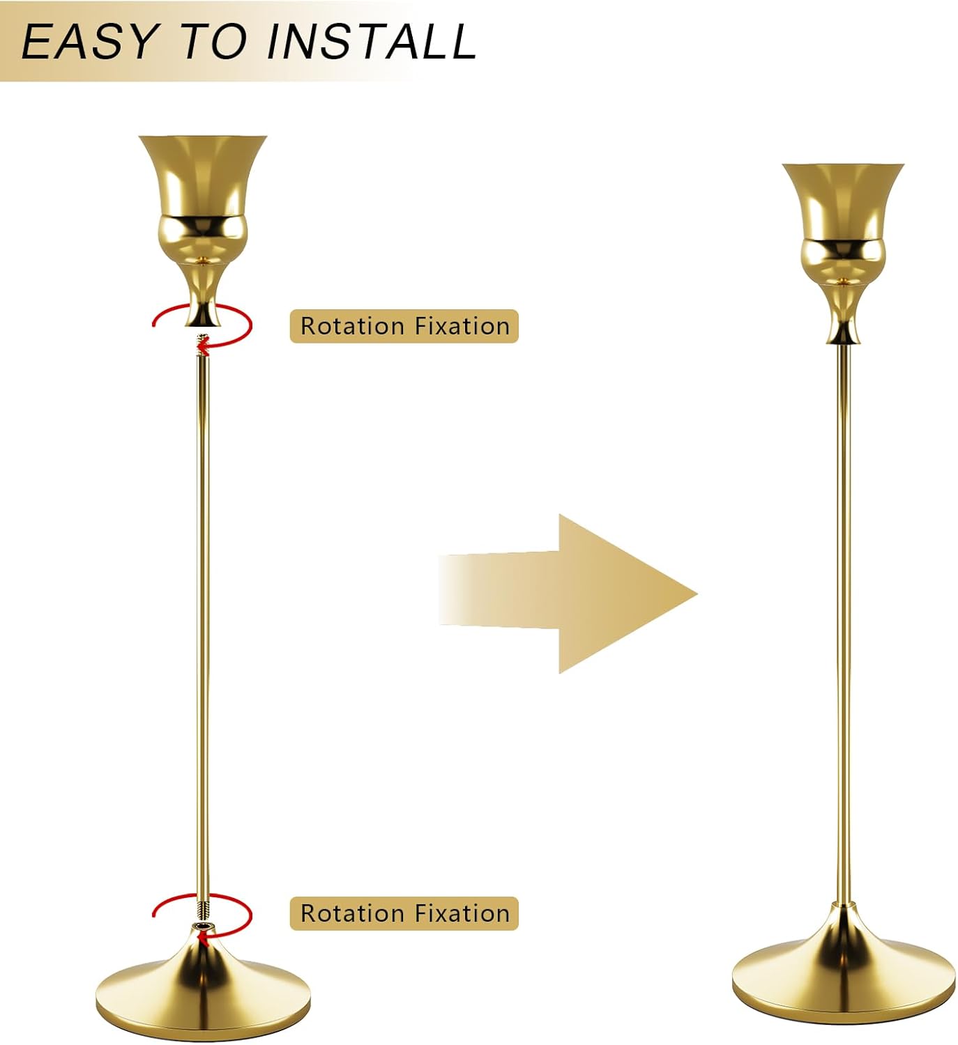 Candlestick Holders Gold, 3 Packs Taper Candle Holder for Candlesticks, Candle Sticks Holder Decor for Home Decor