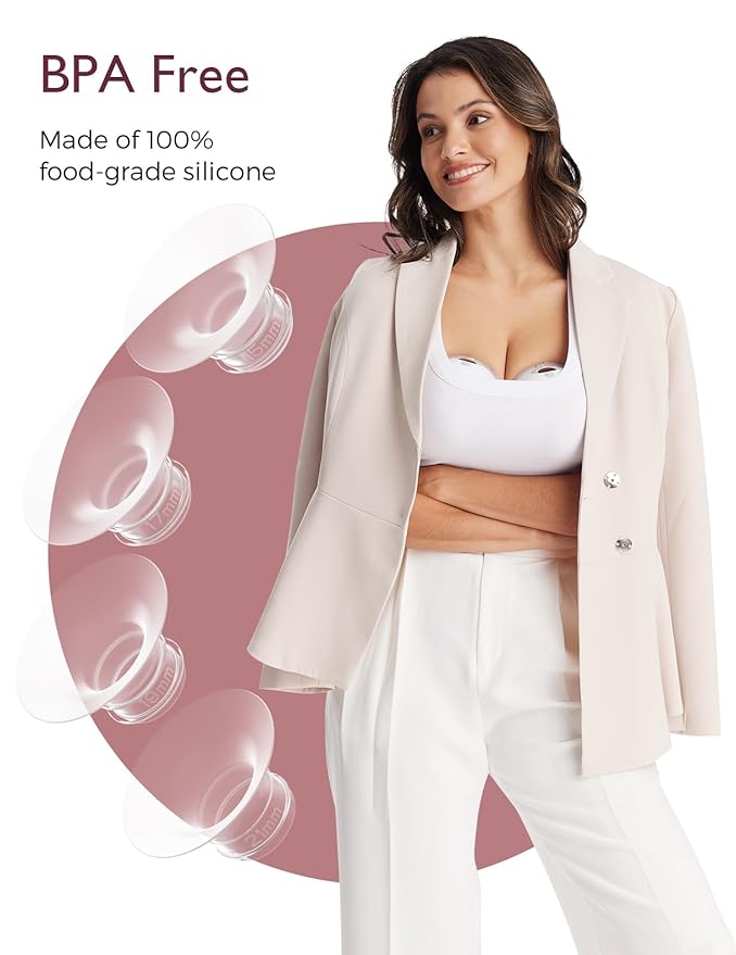 Momcozy Original Replacement Accessories for M5| M6| M9, Food-Grade Silicone & BPA Free, Original Breastfeeding Parts, Inserts 15mm, 4 Pack