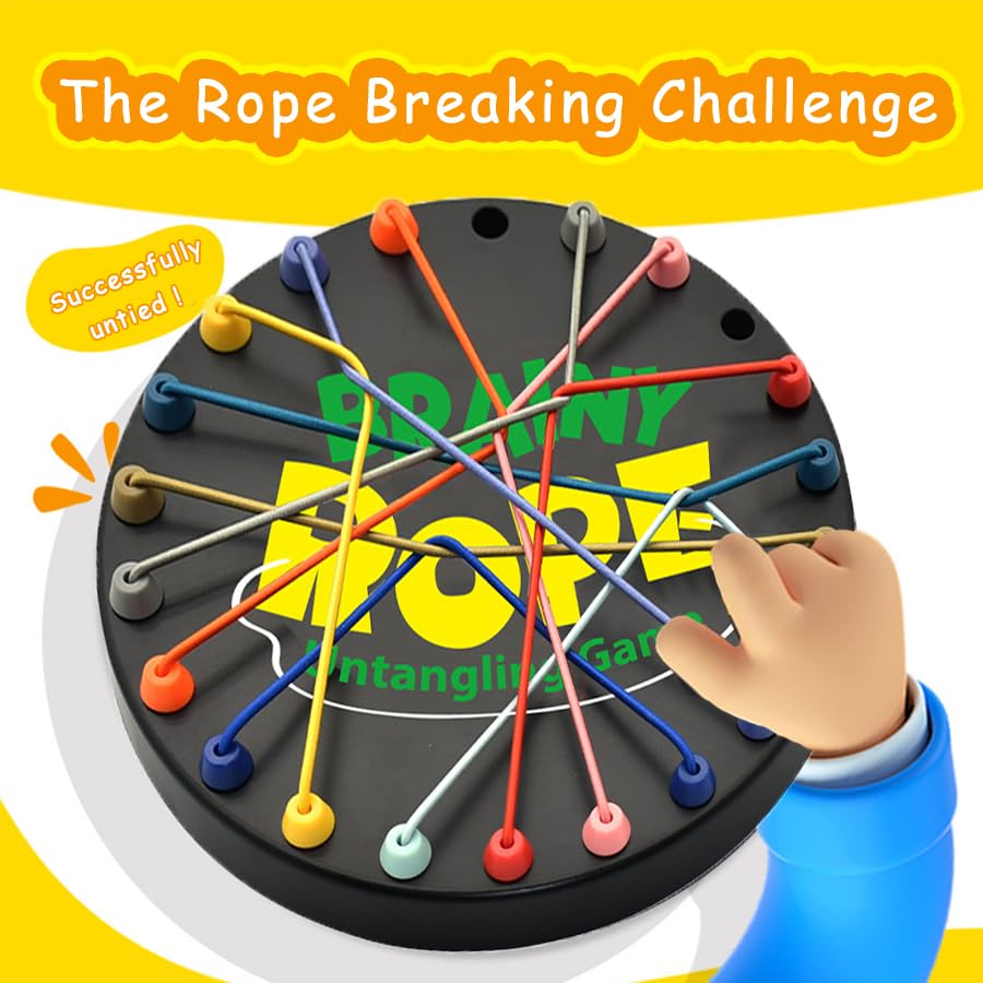 Brainy Knots Rope Untangling Game, Brain Knots Game Exercise Strategy Thinking, Puzzle Toy Strategy Board Toy Rope Untangl...