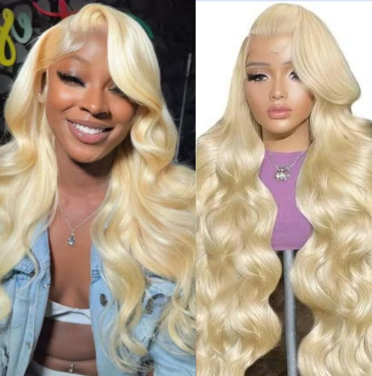 613 Blonde Body Wave Lace Front Wigs Human Hair Pre Plucked 13x4 Body Wavy Transparent Lace Frontal Wig Human Hair For Women 180