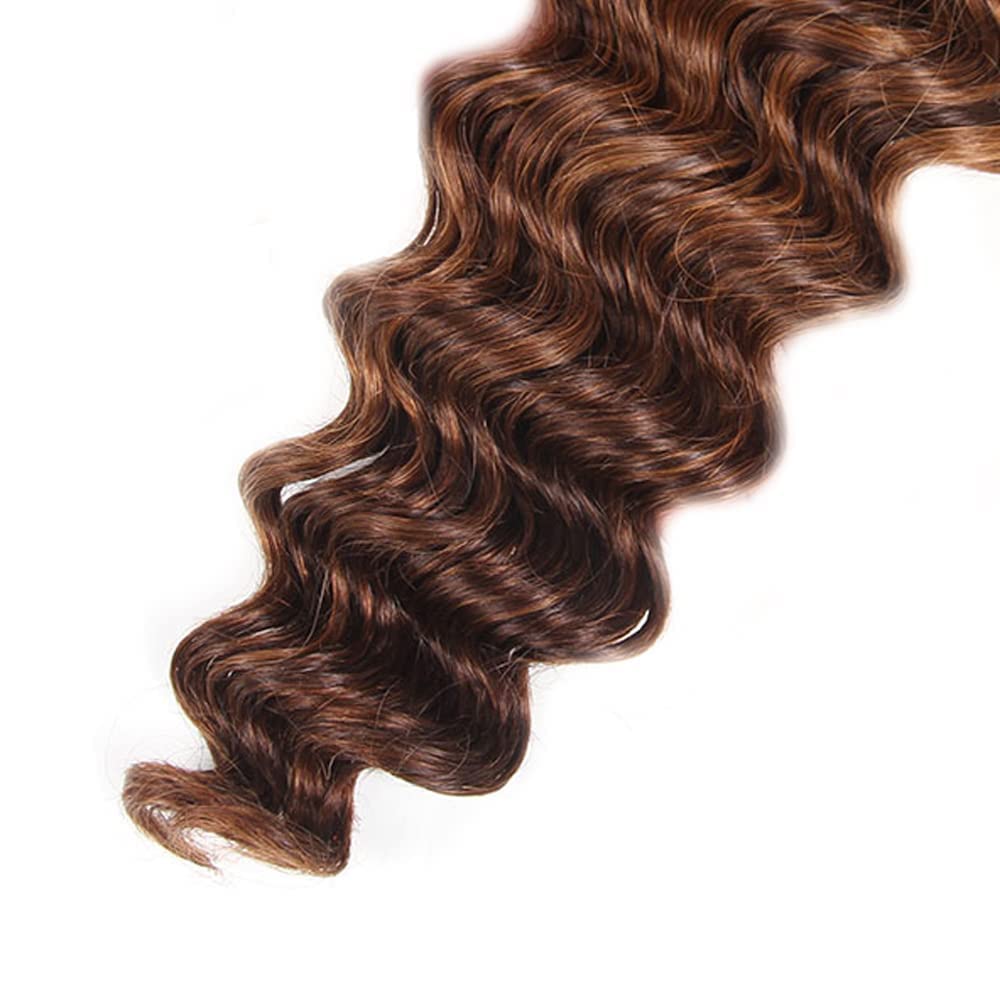 Lagalaga Bundles Human Hair 20 22 24 Inch Deep Wave P4/30 Human Hair Bundles Unprocessed Brazilian Virgin Hair Quick Weave Hair