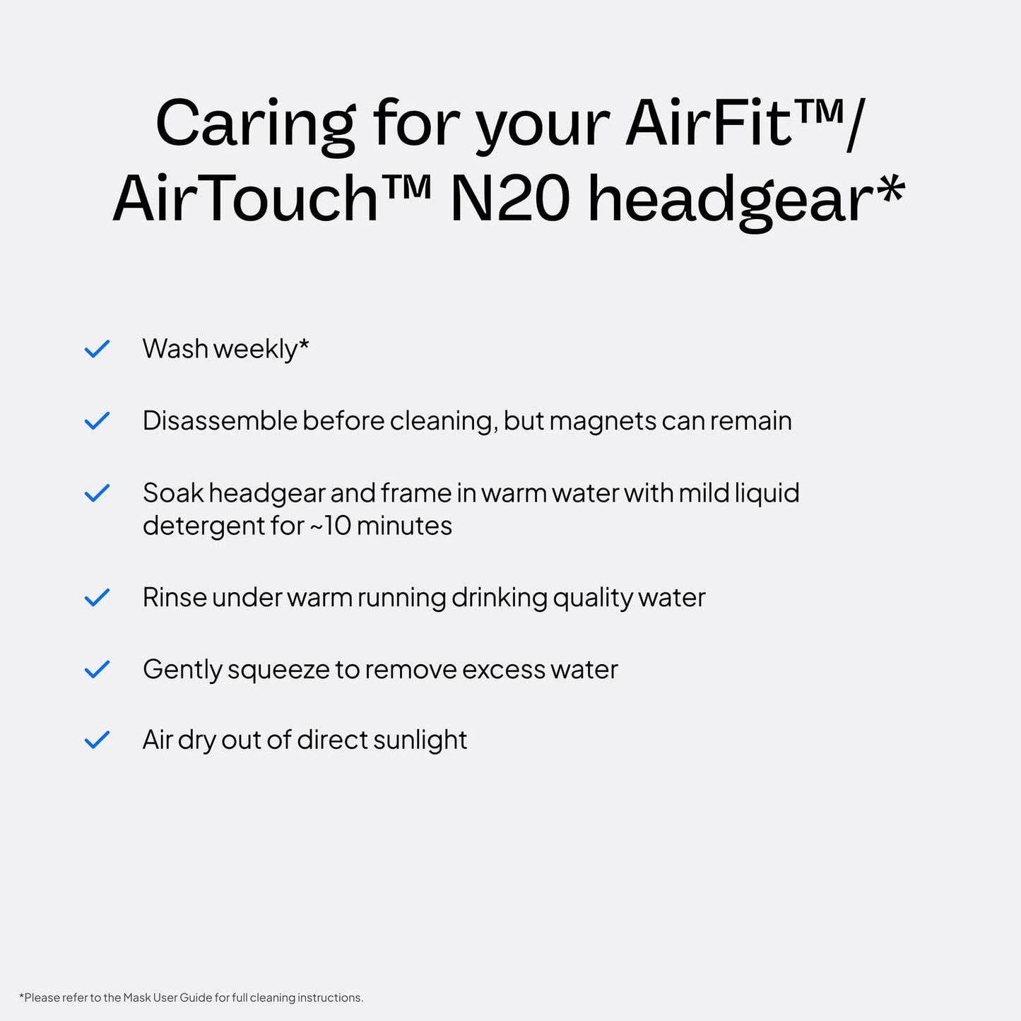 Resmed AirFit/AirTouch N20 Headgear - Replacement CPAP Headgear - Frame System & Nasal Cushion Not Included - Premium CPAP Accessories - Small, Pink