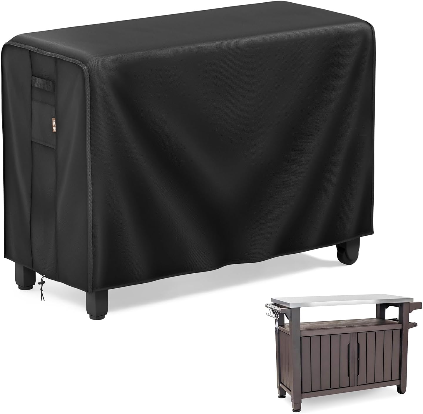 MR. COVER Outdoor prep table cover 52 inch for Keter Unity XL Outdoor Rolling Table Cart, Heavy Waterproof for Grill Dining Kitchen Cart Protective, Outdoor Storage Box Cover, Patio Food Prep Station