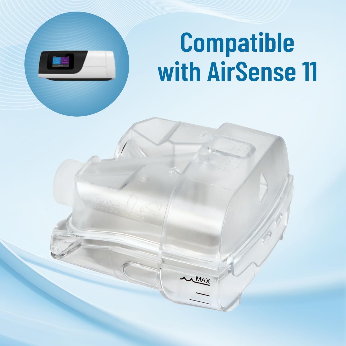 YONCOZY Water Chamber for AirSense 11 & AirCurve 11, Replacement Water Tank with 24 Packs AirSense 11 Filters, Reliable Seal & Easy Install S11 CPAP Supplies