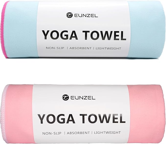 Eunzel Hot Yoga Towel Non-Slip Yoga Mat Towel Ultra-Absorbent Microfiber Towel for Hot Yoga, Pilates，Bikram and Workout 2...