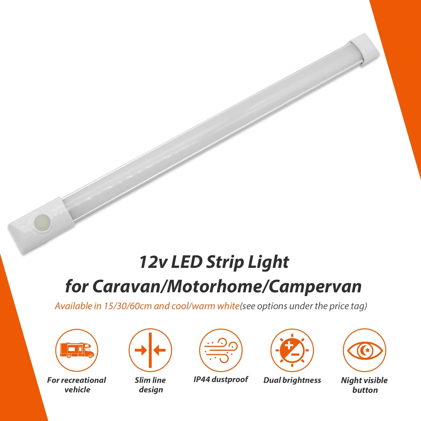 Dream Lighting 12V LED Under Cabinet Strip Light, 12 inch, Aluminum, Warm White, Model 9345083003649