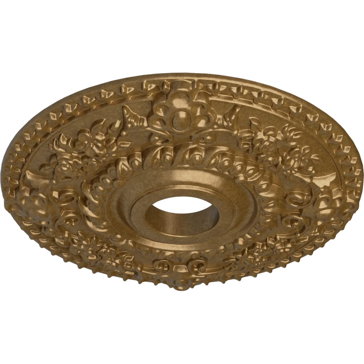 Ekena Millwork Cm18Ropas Rose Ceiling Medallion, Pale Gold