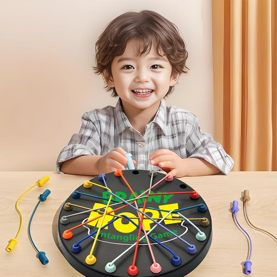 Brainy Knots Rope Untangling Game, Brain Knots Game Exercise Strategy Thinking, Puzzle Toy Strategy Board Toy Rope Untangl...