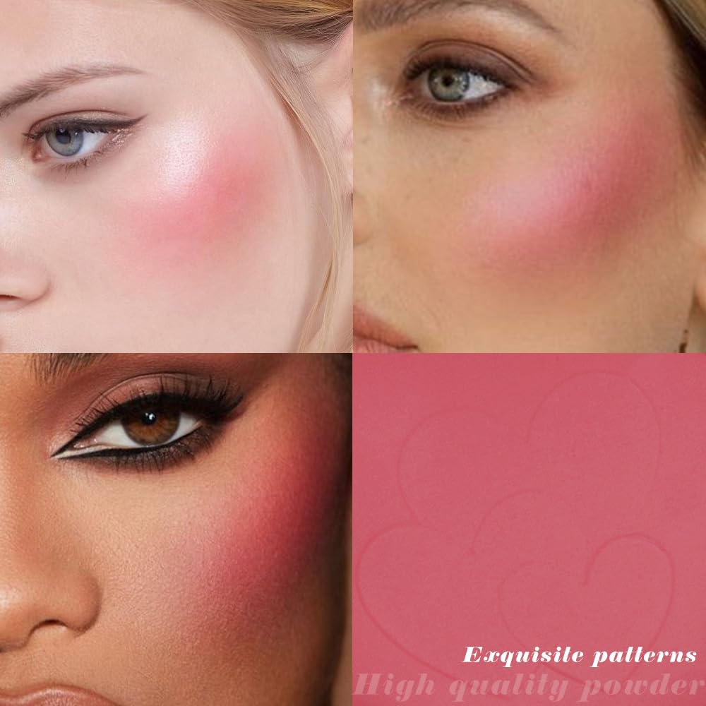 HHLTOH Rose Bean Paste Matte Single Pressed Cheeks Face Blushes Makeup Palette, Rose Bean Monochrome Cream Blushes Palette Makeu