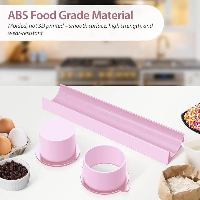 Round Cake Pop Mold Set with 9 Inch Tray and Sticks, ABS Cake Pop Maker, Circle Cake Pop Cutter and Pusher, Baking Molds Kit for Parties, Wedding,Home Desserts Making - Pink