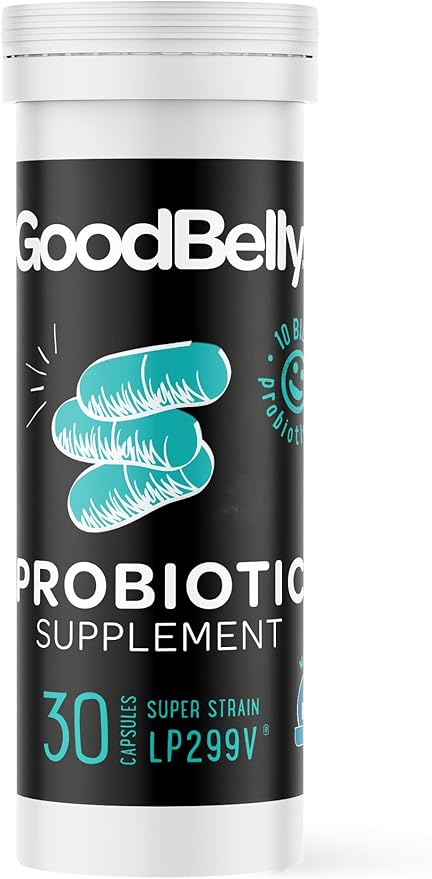 GoodBelly Probiotic Capsules for Digestive Health | Vegan Probiotic Supplement with 10 Billion Live Cultures | Probiotics for Women & Men | 30 Capsules
