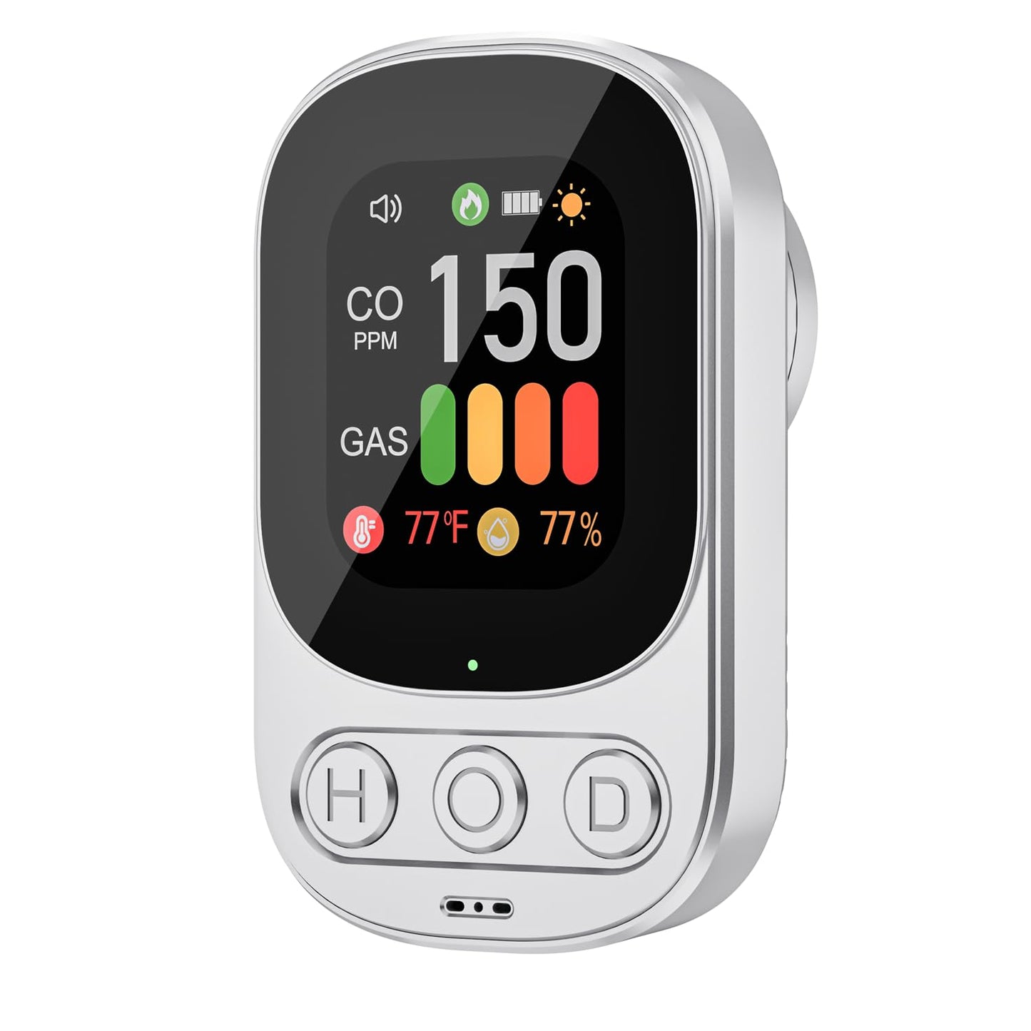ByAnciel 4-in-1 Carbon Monoxide & Natural Gas Detector with Alarm, HD Display, Battery Backup | Plug-in Wall Monitor for CO, Gas, Temperature, and Humidity in Home, RV, Apartment Use